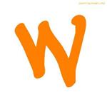 Orange letter W 